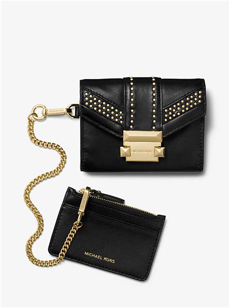 Whitney Small Studded Leather Chain Wallet 